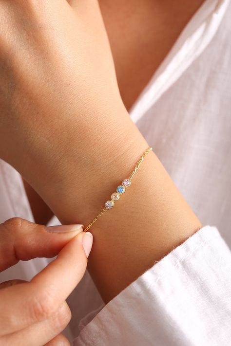 Birthstone Colors, Birthstone Bracelet, Summer Plans, Jewelry Christmas, Birthstone Bracelets, Rose Gold Bracelet, September Birthstone, Pretty Rings, Personalized Christmas Gifts