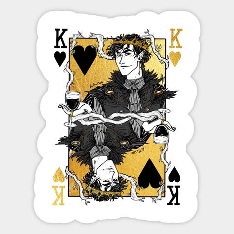 Cardan Greenbriar, Holly Black Books, Black And White Stickers, Bubble Stickers, King Of Hearts, Holly Black, Fantasy Novels, Fan Book, New Sticker