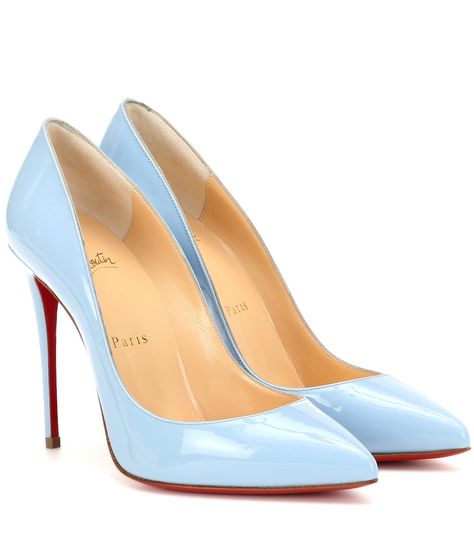 Pumps Pigalle Follies 100 - Christian Louboutin | Mytheresa Blue Louboutin Heels, Blue Louboutin, Christian Louboutin Lipstick, Christian Louboutin Shoes Outfit, Castaner Espadrilles, Christian Louboutin Outfits, Christian Louboutin Pigalle Follies, Pigalle Follies, Louboutin Pigalle