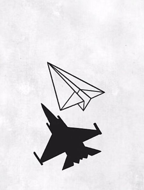 Aviation Tattoo, Fighter Planes Art, Gecko Wall Art, Tattoo Quotes For Men, Airplane Tattoos, Simple Tattoos For Guys, Wrist Tattoos For Guys, Geometric Tattoo Design, Instruções Origami