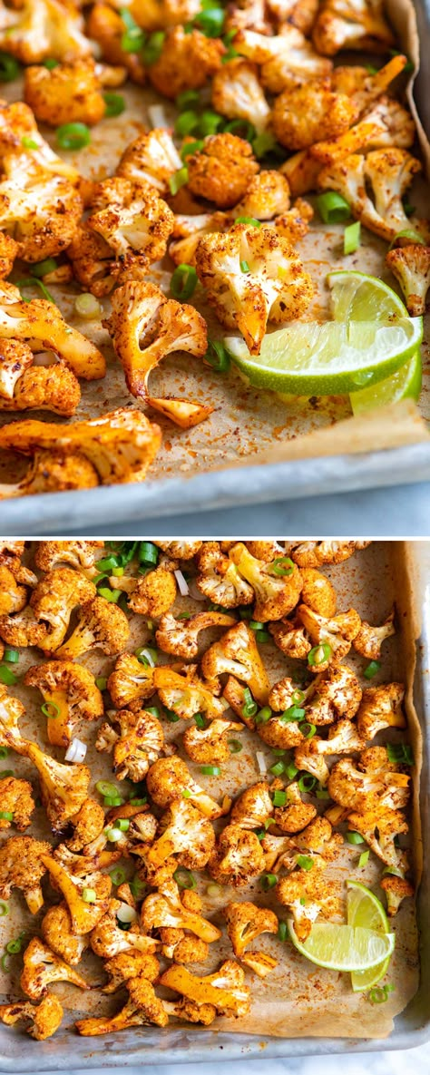 Peruvian Cauliflower, Cauliflower Chili, Spicy Roasted Cauliflower, Mexican Cauliflower, Chili Food, Holiday Food Recipes, Roasted Cauliflower Recipe, Roasted Cauliflower Recipes, Spiced Cauliflower