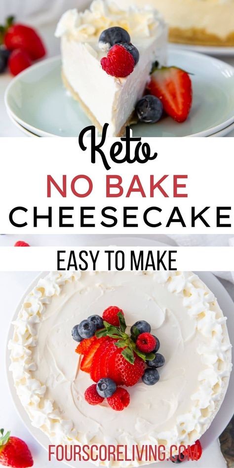 No Bake Keto Cheesecake Keto Cheesecake Crust, No Bake Keto Cheesecake, Keto No Bake Cheesecake, Cheesecake Crust, Sugar Free Cheesecake, Low Carb Low Fat Recipes, Low Carb Cheesecake, Baked Cheesecake Recipe, Keto Cheese