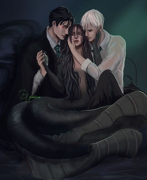 Fanfic Dramione, Hermione Granger Fanart, Draco Malfoy Fanart, Dramione Fan Art, Draco And Hermione, Images Harry Potter, Draco Harry Potter, Slytherin Aesthetic, Tom Riddle