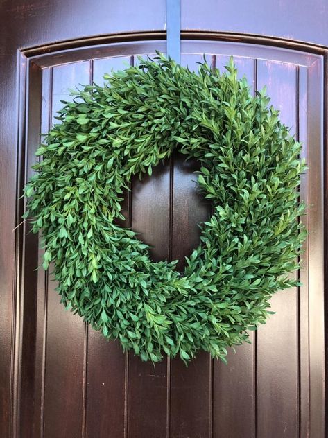 Spring wreathGreen wreathArtificial boxwood wreathoutdoor | Etsy Boxwood Centerpiece, Boxwood Wreath Decor, Boxwood Wreath Christmas, Antique Window Frames, Preserved Boxwood Wreath, Wreath Centerpiece, Simple Wreath, Outdoor Wreath, Artificial Boxwood