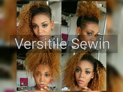 VERSATILE CURLY SEWIN FOR SHAVED SIDES [Video] - https://blackhairinformation.com/video-gallery/shaved-sides-curls-weave-install-video/ Sew In With Undercut, Weave With Shaved Sides Sew In, Curly Weave With Shaved Sides, Sew In Shaved Sides Black Women, Crochet Hair With Shaved Sides, Sew In With Shaved Side And Back, Updo Bangs, Long Hair Shaved Sides, Curly Sew In