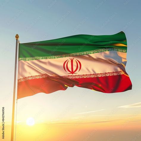 Download Iranian flag - the national symbol of Iran Stock Photo and explore similar images at Adobe Stock. Flag Of Iran, Iranian Flag, Iran Flag, Cute Wallpapers Quotes, Wallpapers Quotes, National Symbols, Islamic Republic, America And Canada, Photo Illustration