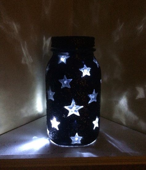 Something Special for Christmas  by Frédérique on Etsy Fairy Jars Diy, Star Jar, Bottle Art Projects, Bathroom Crafts, Mason Jar Bathroom, Vintage Mason Jars, Fairy Jars, Diy Glass Bottle Crafts, Pinterest Diy Crafts