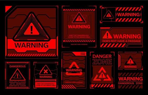 Danger zone warning frames, HUD interface alarms 23503540 Vector Art at Vecteezy Workshop Branding, Banana Poster, Sci-fi Ui, Product Inspiration, Danger Zone, Motion Graphics Inspiration, Game Interface, Titanfall, Carthage