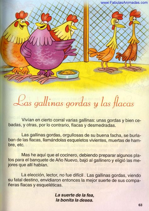 Las gallinas gordas y las flacas Plan Lector, Spanish Stories, Homeschool Quotes, Primary Books, Nursery Activities, Spanish Books, English Story, Kindergarten Literacy, Elementary Education