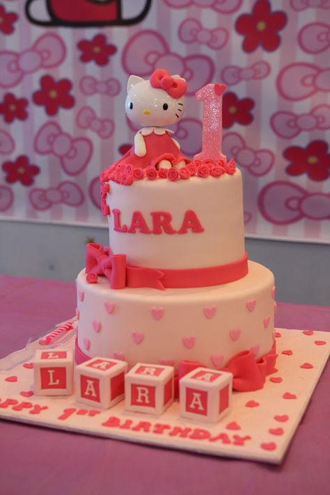 Hello Kitty Birthday Cake Birthday Cake Hello Kitty, Berry First Birthday Cake, Cake Hello Kitty, Kitty Birthday Cake, Hello Kitty Birthday Cake, Princess Cakes, Kitty Theme, Berry First Birthday, Hello Kitty Themes