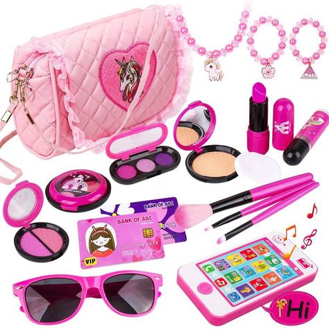 Kids Makeup Kit, Birthday Sunglasses, Fake Makeup, Makeup Toys, Pretend Makeup, Makeup Kit For Kids, Play Makeup, Toddler Girl Gifts, Kids Pretend Play