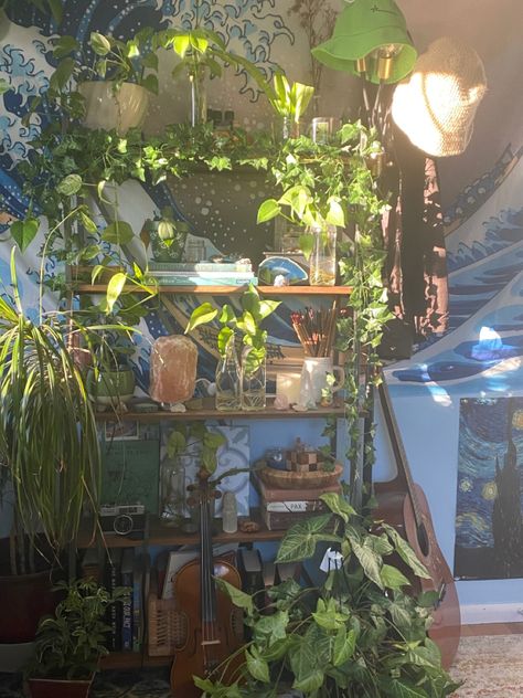 Plant Covered Room, Nature Apartment Aesthetic, Plant Based Room, Room With Lots Of Plants, Plant Room, Future Room, Plant Aesthetic, Earth Nature, Cozy Room Decor