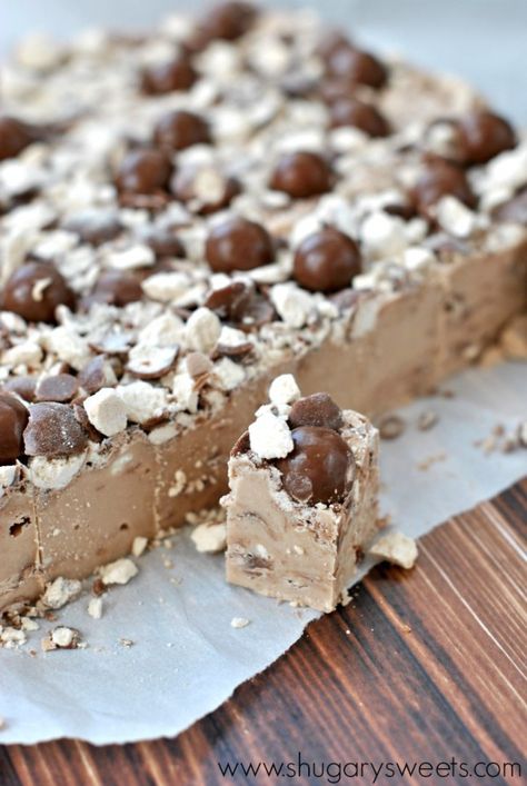 Malt Ball Fudge: make a pan of this easy, delicious fudge today! Malted Milk Balls, Shugary Sweets, Malted Milk, Baked Apple, Sidney Crosby, Fudge Recipe, Apple Fritters, Chocolate Dessert, Homemade Candies