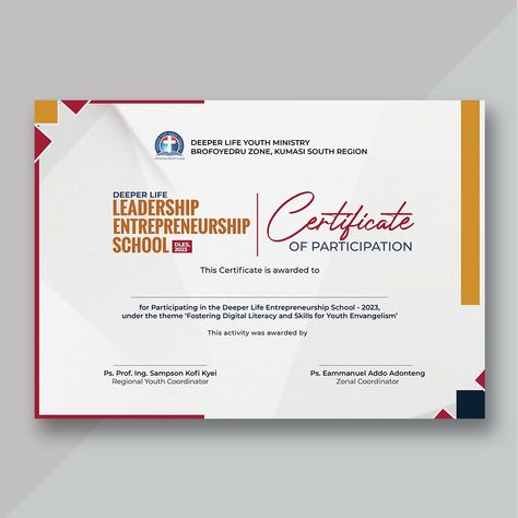 Leadership and Entrepreneurship program Certificate Design Graphic Design Certificate, Creative Certificate Design Ideas, School Certificate Design, Certificate For Project, Creative Certificate Design, Certificate Design Inspiration, Creative Certificate, Certificate Designs, Certificate Of Recognition Template