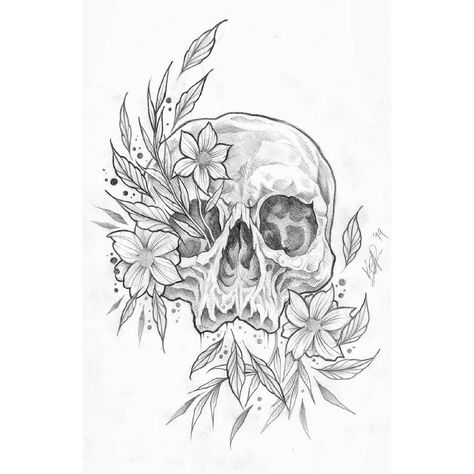 Skull And Flower Drawing, Skull With Flowers Drawing, Skull Made Of Flowers Tattoo, Skull And Flowers Tattoo Design, Skull With Flowers Tattoo, Skull And Daffodil Tattoo, Skull And Flower Tattoo, Flower With Skull Center Tattoo, Skull Made Out Of Flowers Tattoo