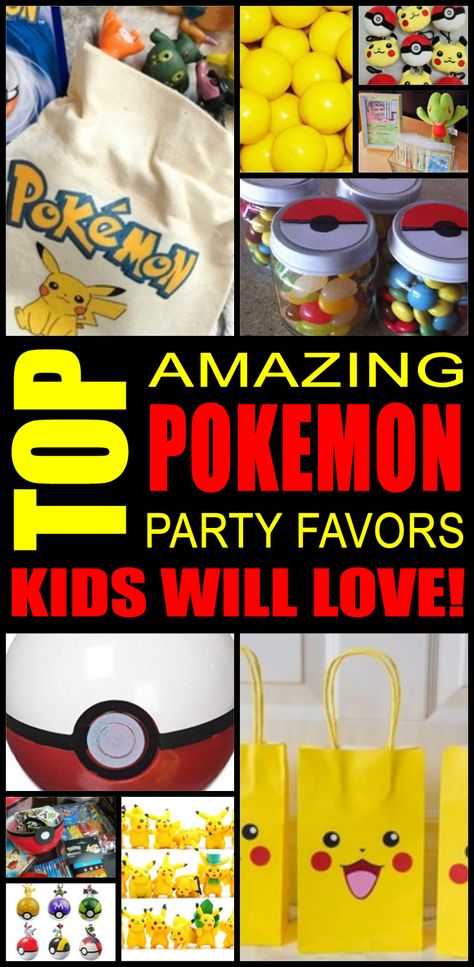 Fun pokemon party favor ideas that kids, tweens and teens will love. Try these simple diy pokemon party favors for boys and girls. Here are some easy gift bags, treat bags and more birthday ideas to say thank you to the friends of that special birthday child. Pokemon Birthday Treat Bags, Pikachu Gift Bags, Pokémon Birthday Favors, Pikachu Goodie Bags, Pokemon Goody Bag Ideas, Pokemon Party Bags Diy, Pokemon Birthday Goodie Bags Ideas, Pokemon Gift Bags, Pokemon Treat Bags