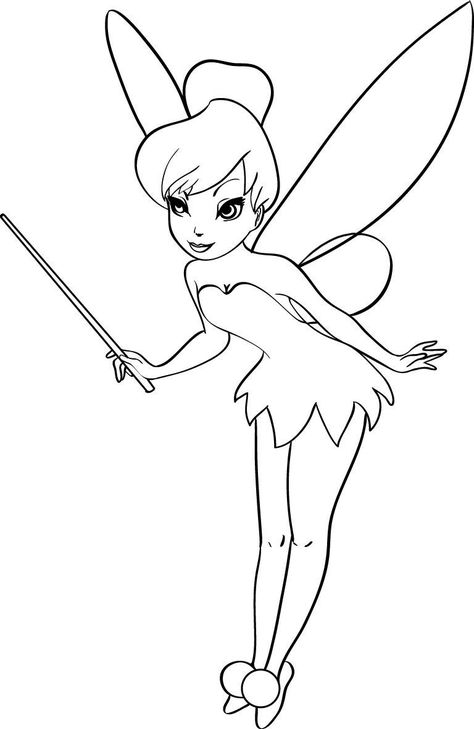 Free Printable Tinkerbell Coloring Pages For Kids Tinkerbell Drawing, Tinkerbell Coloring Pages, Easy Cartoon Characters, Cricut Disney, Easy Disney Drawings, Disney Clipart, Disney Princess Colors, Disney Princess Coloring Pages, Fairy Drawings