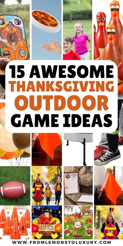 thanksgiving outdoor games Thanksgiving Outdoor Games, Thanksgiving Game Ideas, Game Ideas For Adults, Family Outdoor Games, Games For Thanksgiving, Games For Kids Outdoor, Kids Outdoor Games, Game Ideas For Kids, Thanksgiving Family Games