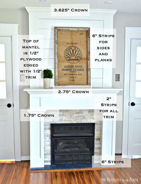 Farmhouse Style Fireplace, Fireplace Redo, Style Fireplace, Fireplace Update, Shiplap Fireplace, Simple Farmhouse, Farmhouse Fireplace, Trim Work, Faux Fireplace