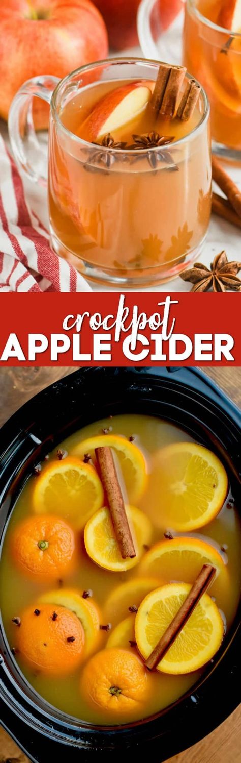 This Crockpot Spiced Apple Cider is perfect for fall parties. Easy to make and delicious to drink. Make a kid friendly batch and keep some brandy on the side for the grown ups! Crockpot Apple Cider, Spiced Apple Cider Recipe, Crockpot Apple, Spiked Apple Cider, Fall Party Food, Fall Parties, Apple Cider Recipe, Slow Cooker Apples, Spiced Apple Cider