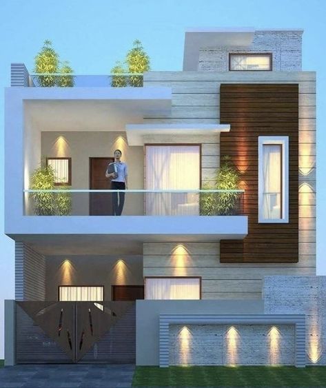 Eksterior Modern, 2 Storey House Design, House Outer Design, Small House Front Design, Small House Elevation, House Balcony Design, Two Story House, Small House Design Exterior, Small House Elevation Design