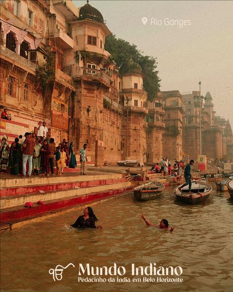 Você sabia que o rio Ganges, reverenciado como sagrado pela cultura indiana, é considerado uma fonte de purificação espiritual? Milhões de pessoas viajam para suas margens para participar de rituais. Você se banharia por lá? #mundoindiano #purificaçãoespiritual #rioganges Indiana