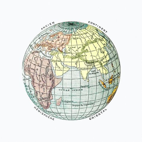 World atlas from The Practical Teaching of Geography. Atlas, Maps, Texts and Questionnaires... Elementary Course (1878). Original from the British Library. Digitally enhanced by rawpixel. | free image by rawpixel.com / The British Library (Source) Atlas Illustration, Mandala Indiana, Globe Vintage, World Atlas, Halftone Pattern, Classic Art Prints, Retro Background, Vintage Drawing, Europe Map