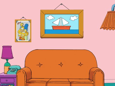 Pretend that you are in the Simpsons' living room.  Photo Credit in the link. The Simpsons Living Room, Ms Teams Backgrounds, Simpsons Living Room, Wall Pepper, Teams Background, Zoom Wallpaper, Spongebob Background, Zoom Virtual Background, Ms Teams