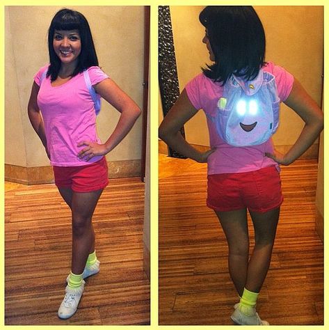 Dora the Explorer Dora The Explorer Costume, Explorer Costume, Diy Halloween Costume Ideas, College Halloween, Diy Halloween Costume, Disney Day, Normal Clothes, Dora The Explorer, Halloween Costumes For Teens