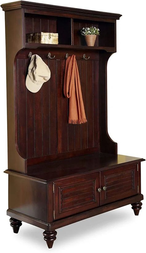 Hall Tree 40'' Wide Bedroom Nightstand Decor Ideas, Mediterranean Home Interior, Bedroom Hallway Decor, Used Woodworking Machinery, Hall Trees, Hall Furniture, Nightstand Decor, Beautiful Houses Interior, Woodworking Supplies