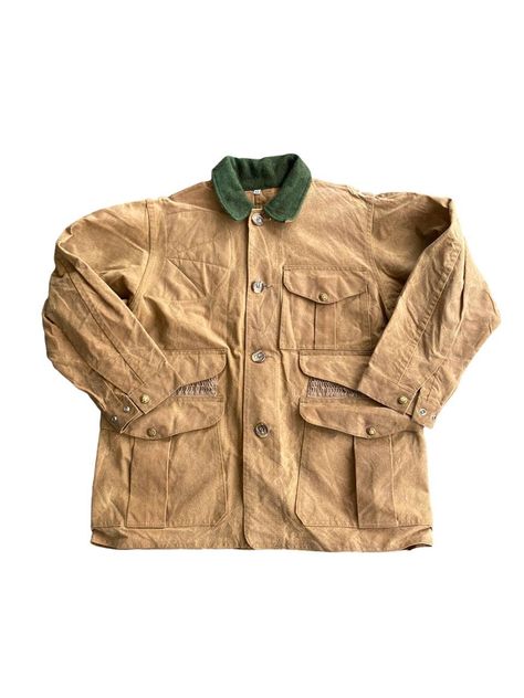 Vintage Filson Waxed Canvas Hunting Tin Cloth Jacket Vintage Filson, Men's Outerwear, Waxed Canvas, Mens Outerwear, Waxed Cotton, Vintage Men, Cotton Canvas, Favorite Outfit, Made In Usa