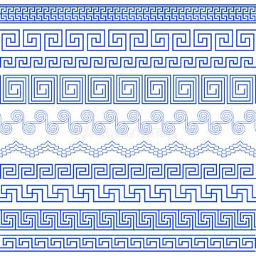 Greek ornament stock vector. Illustration of background - 32247739 Greek Elements, Mosaic Illustration, Greek Motifs, Greek Border, Greek Ornament, Line Design Pattern, Greece Blue, Greek Meander, Book Favors