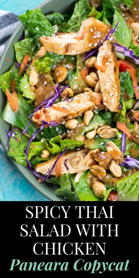 Panera Salad, Panera Copycat, Meals Chicken, Thai Chicken Salad, Thai Salad, Salad With Chicken, Thai Salads, Thai Chili, Spicy Thai