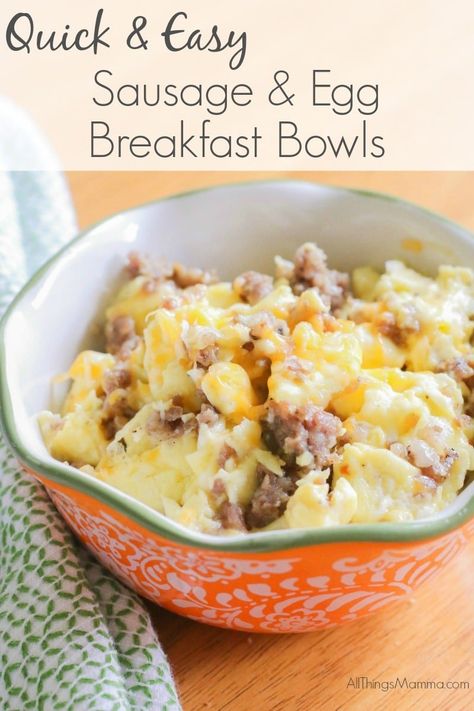 Sausage And Egg Breakfast, Keto Sausage, Breakfast Bowls Recipe, Overnight Oat, Breakfast Meal, Sausage And Egg, Trim Healthy Mama, Egg Breakfast, Quick And Easy Breakfast