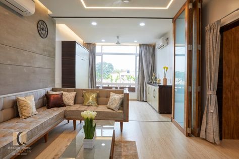 Beautiful and Minimalist Apartment Interiors | Design Quest - The Architects Diary 2 Bhk Flats Interior, 2 Bhk Flats Interior Indian, Flats Interior, Minimalist Apartment Interior, Indian Apartment, Modern Apartment Interior, The Architects Diary, Minimalist Apartment, Flat Interior