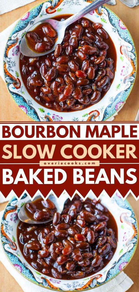 8 reviews · 16 hours · Serves 8 · Another reason to love the crockpot! This slow cooker recipe makes the BEST baked beans from scratch. Richly flavored with bourbon, maple syrup, brown sugar, molasses, and BBQ sauce, this side dish is… Bourbon Baked Beans Recipe, Maple Baked Beans Recipe, The Best Baked Beans, Beans Recipe Crockpot, Baked Beans From Scratch, Maple Baked Beans, Baked Beans Crock Pot, Bourbon Maple Syrup, Beans From Scratch