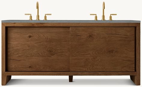 Wyeth Oak Double Vanity | RH Oak Double Vanity, Double Vanities, Kitchen Floor Tile, Kitchen Tile, Restoration Hardware, Welcome To The World, White Oak, Double Vanity, To The World