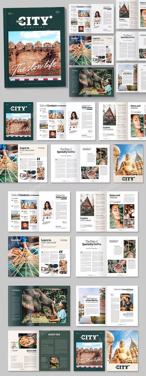 City Travel Tourism Magazine Template, Print Templates | GraphicRiver Tourism Magazine, Article Template, Tourist Guide, Magazine Layout Design, Travel Brochure, Slow Life, Travel Tourism, Magazine Layout, Magazine Template