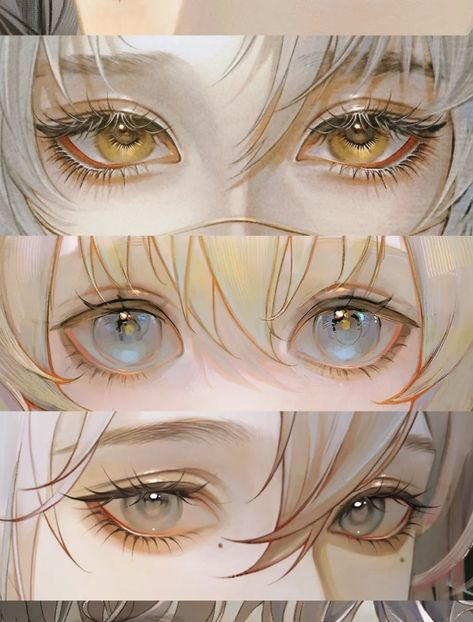 Semi Realism Face Tutorial, Digital Semi Realism, Anime Ayes Style, Semi Realism Hair, How To Draw Semi Realism, Anime Head Tutorial, Semi Realism Eyes, Eyes Manga, 2024 Illustration