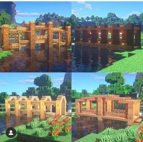 Minecraft Medieval Bridge, Medieval Bridge, Minecraft Bridge, Bridge Ideas, Minecraft Building Blueprints, Minecraft Building Guide, Minecraft Garden, Minecraft Decoration, Minecraft Aesthetic