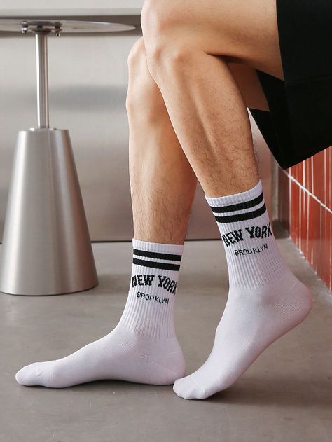 Male Closet, Socks Outfit Men, White Socks And Sneakers, Men In Socks, Socks Aesthetic, City Sky, Sock Outfits, Gym Shirt, White Socks