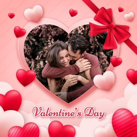 Gradient valentine's day photo frame tem... | Free Vector #Freepik #freevector #frame Valentines Day Frames Design, Photo Frame Template, Valentine's Day Wishes, Happy Valentines Day Pictures, Valentine's Day Illustration, Valentines Frames, 2024 Images, Valentines Day Poster, Valentine Picture