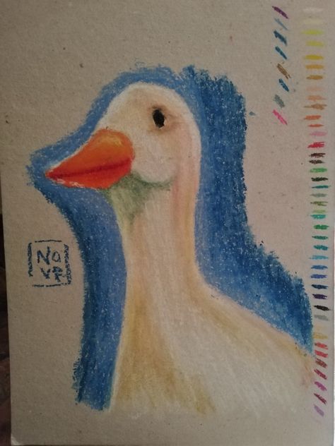 Duck Oil Pastel, Duck Drawing, Beatles Art, Oil Pastel Art, Pastel Art, Oil Pastel, Pastel, Drawings, Quick Saves