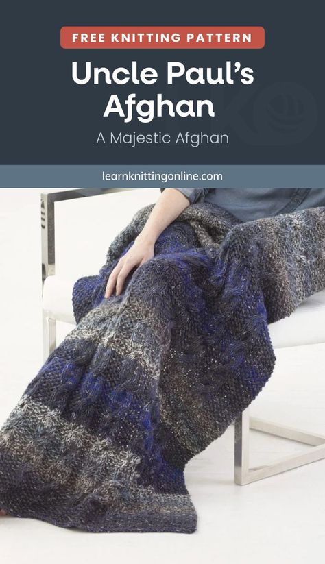 Wrap yourself in warmth and comfort by making this easy cable knit blanket that also makes for a thoughtful handmade house warming present. This easy knitting pattern is a great knitting project for beginners who are looking to try knitting cables for the first time. | More free knitting patterns and tutorials at learnknittingonline.com #easyknittingprojects #handknitblanket #fallknittingpatterns #winterknittingpatterns #DIYknitblanket #handknitblanket Free Blanket Knitting Patterns, Knitting Increase, Knitting Cables, Easy Knit Blanket, Winter Knitting Patterns, Knit Afghan Patterns, Fall Knitting Patterns, Knit Afghan, Diy Knit Blanket