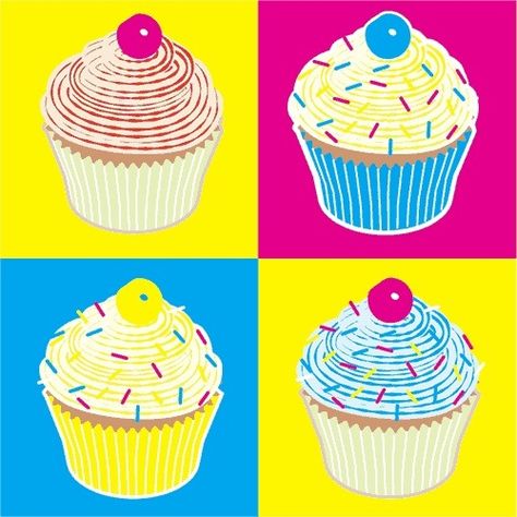 pop art cupcakes - Google Search Art Deco Font Free, Andy Warhol Style, Pop Art Food, Andy Warhol Pop Art, Art Deco Font, Cupcake Pictures, Colorful Cupcakes, Cupcake Art, Giraffe Art