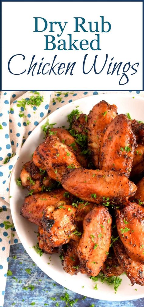 Simplicity and ease are the themes of these Dry Rub Baked Chicken Wings. Appetizing party food doesn’t have to be complicated to be delicious! Dry Rub Chicken, Dry Rub Chicken Wings, Gochujang Chicken, Dry Rub For Chicken, Sticky Chicken, Rub Recipes, Cook Chicken, Baked Chicken Wings, Lord Byron