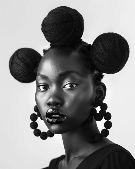 Creative Hair Photoshoot Ideas, Futuristic Black Hairstyles, Afro Futurism Photography, Afrofuturism Photoshoot, Illustrated Hairstyles, Black Hair Photography, Black Character Design Female, Black Hair Photoshoot, Afrofuturism Aesthetic