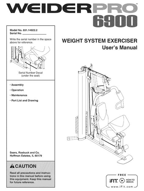 View and Download Weider Pro 6900 user manual online. WEIGHT SYSTEM EXERCISER. Pro 6900 fitness equipment pdf manual download. Also for: 29838.0, 831.14922.2. Weider Pro 6900 Exercise Chart, Get Back In Shape, Getting Back In Shape, Workout Chart, Fitness Equipment, No Equipment Workout, Get Back, Writing, Quick Saves