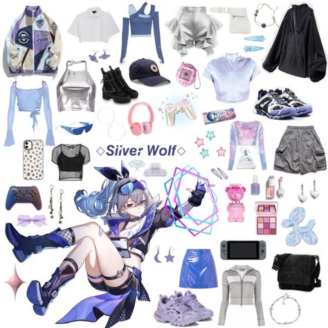 Wolf Clothing, Character Inspired Outfits, Silver Wolf, Anime Inspired Outfits, Drawing Expressions, Really Cute Outfits, Fantasy Clothing, Anime Inspired, Cosplay Outfits