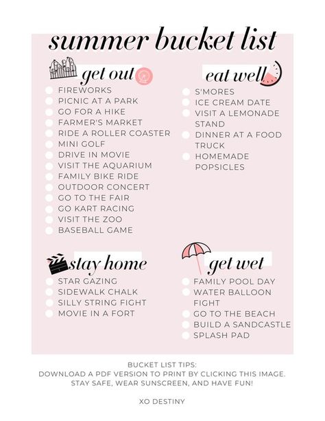 Summer Activities Aesthetic, Summer Bucket List 2023, Family Summer Bucket List, Summer To Do List, 100 Things To Do, Summer Things, Summer Loving, Fun Summer Activities, Things To Do With Kids